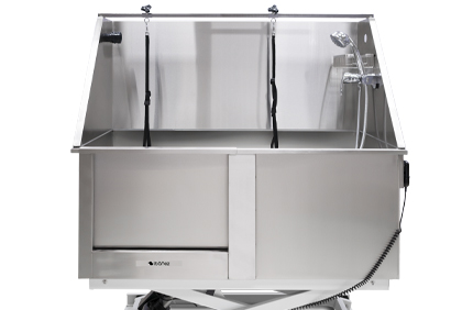 Bañera de acero inoxidable para perros